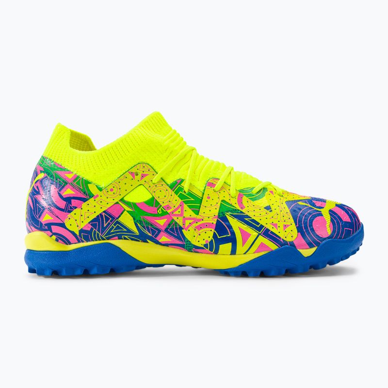 PUMA Future Match Energy TT + Mid Jr children's football boots ultra blue/yellow alert/luminous pink 2