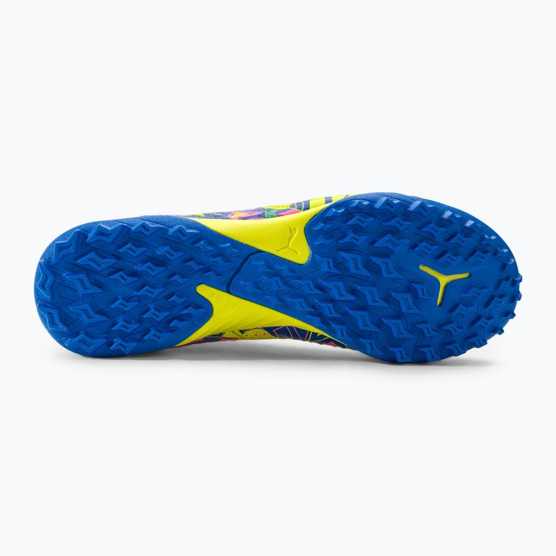 PUMA Future Match Energy TT + Mid Jr children's football boots ultra blue/yellow alert/luminous pink 5