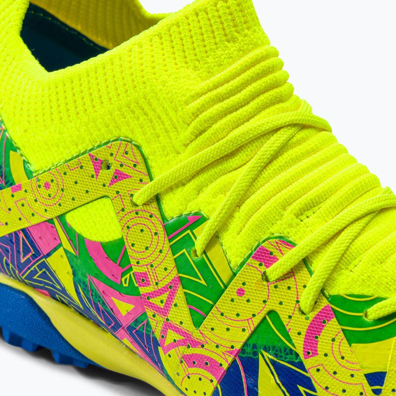 PUMA Future Match Energy TT + Mid Jr children's football boots ultra blue/yellow alert/luminous pink 8