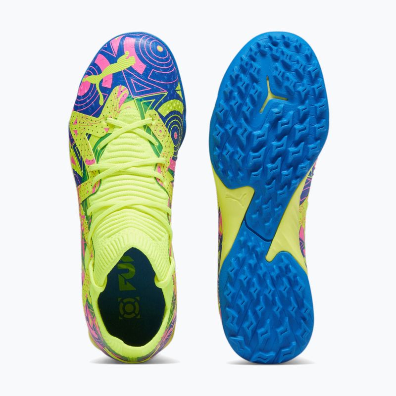 PUMA Future Match Energy TT + Mid Jr children's football boots ultra blue/yellow alert/luminous pink 15