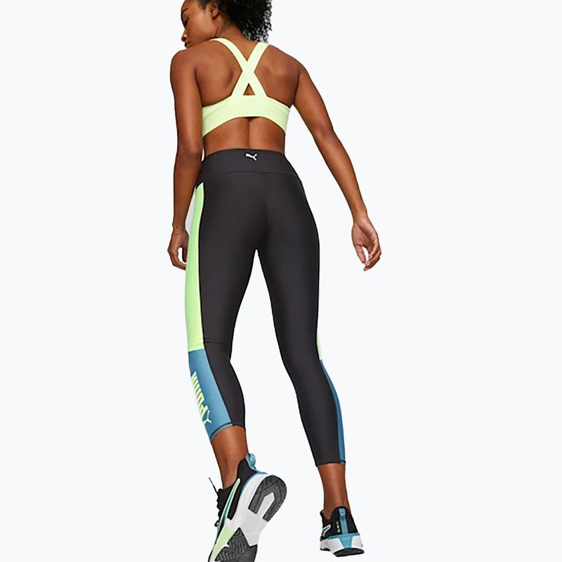 Women's training leggings PUMA Fit Eversculpt Color Block Hw 7/8 puma black/speed green 2