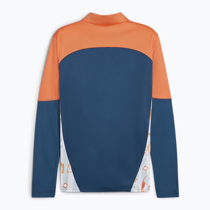 Men's PUMA Neymar Jr Creativity Football Sweatshirt 1/4 Zip Top ocean tropic/hot heat 2