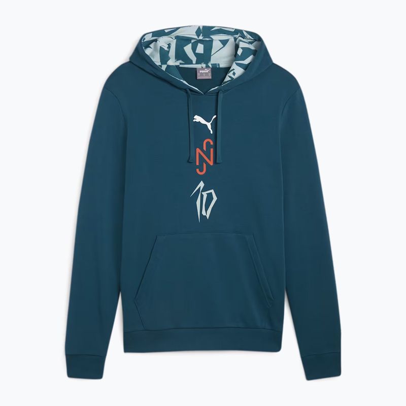 Men's football sweatshirt PUMA Neymar JR Creativity Logo Hoody ocean tropic/turquoise surf