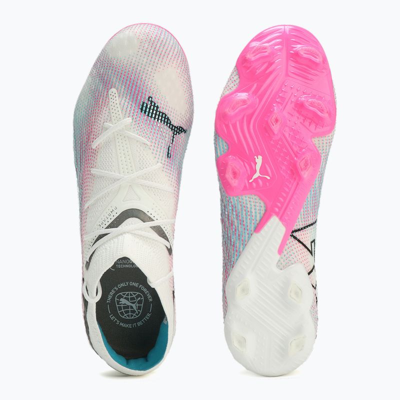 PUMA Future 7 Ultimate Low FG/AG white/black/poison pink/bright aqua/silver mist football boots 11