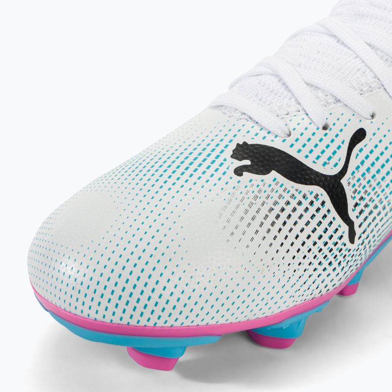 Children's football boots PUMA Future 7 Play FG/AG puma white/puma black/poison pink 7