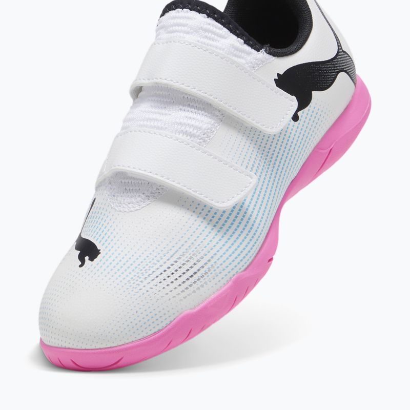 PUMA Future 7 Play IT V children's football boots puma white/puma black/poison pink 8