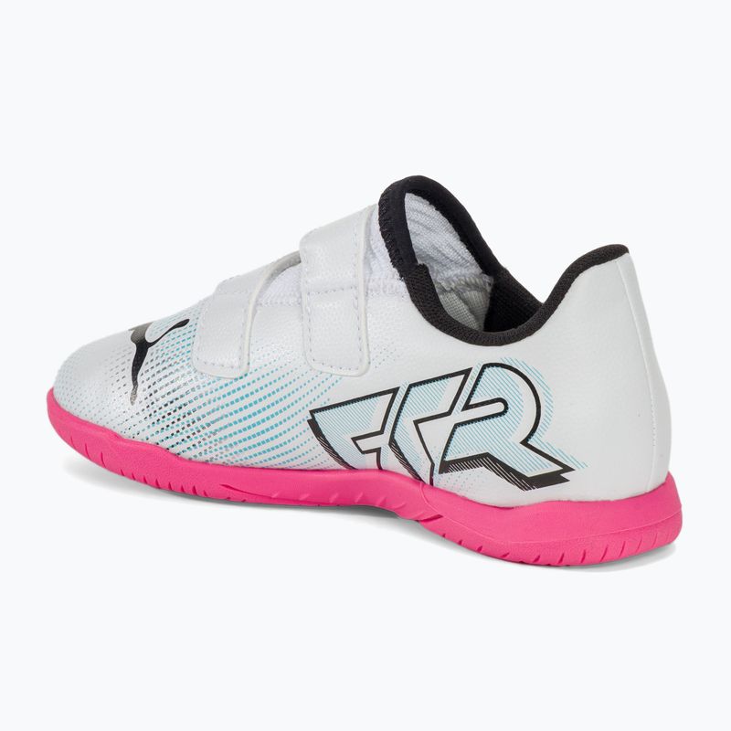 PUMA Future 7 Play IT V children's football boots puma white/puma black/poison pink 3
