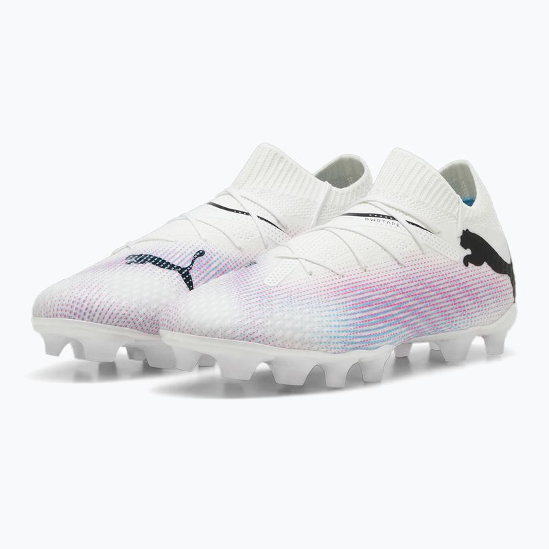 PUMA Future 7 Pro FG/AG Jr children's football boots puma white/puma black/poison pink 10