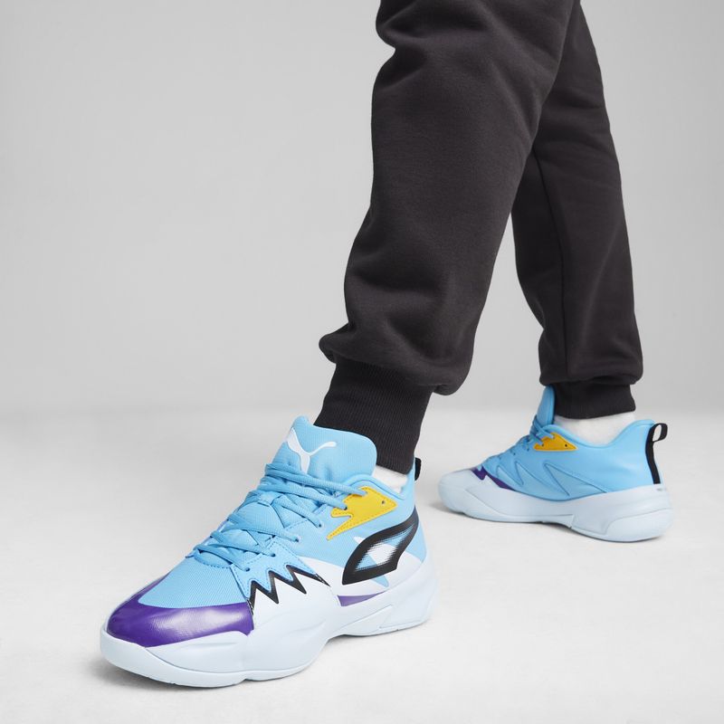 PUMA Genetics men's basketball shoes luminous blue/icy blue 4