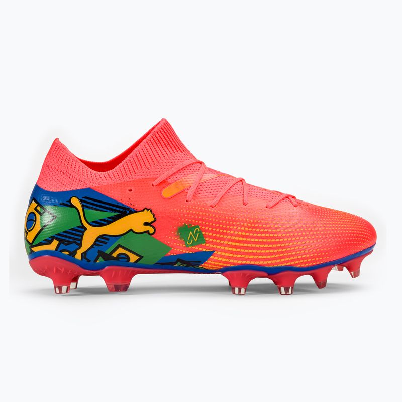 PUMA Future 7 Match Neymar Jr FG/AG football boots sunset glow/black/sun stream/puma green/blue 2