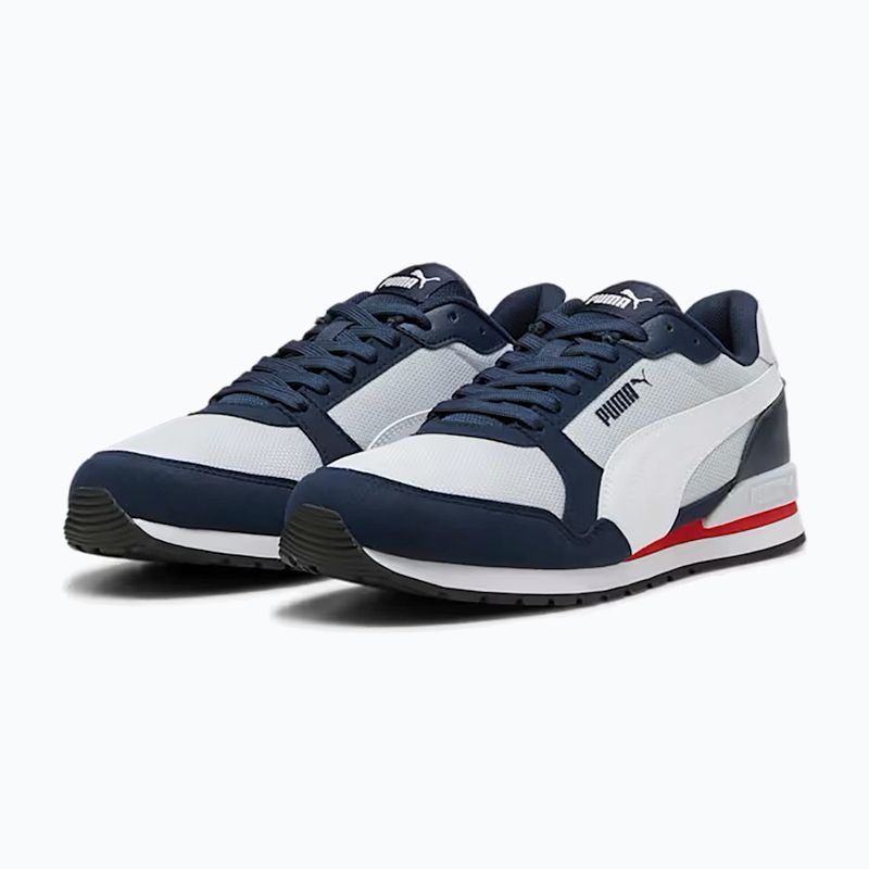 PUMA ST Runner v3 Mesh silver mist/white/club navy/for all time red/black shoes 10