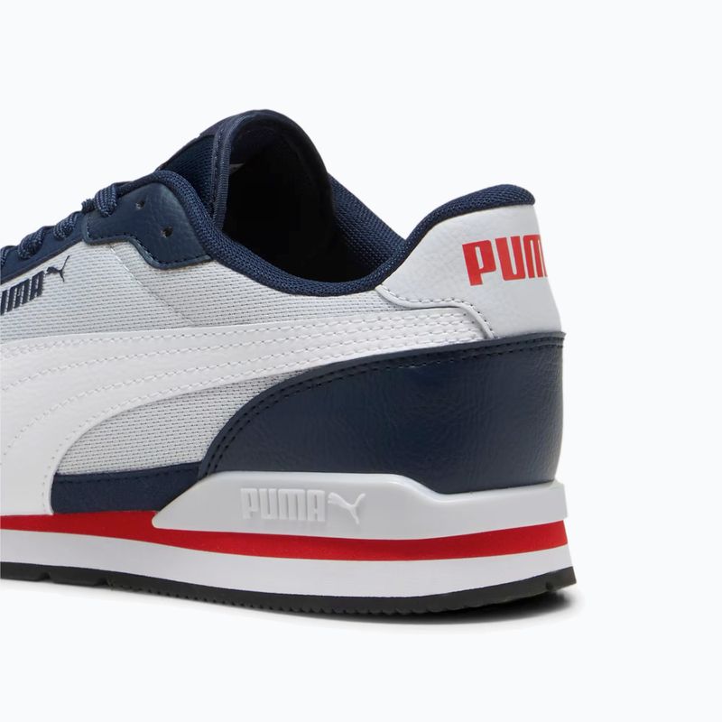 PUMA ST Runner v3 Mesh silver mist/white/club navy/for all time red/black shoes 12