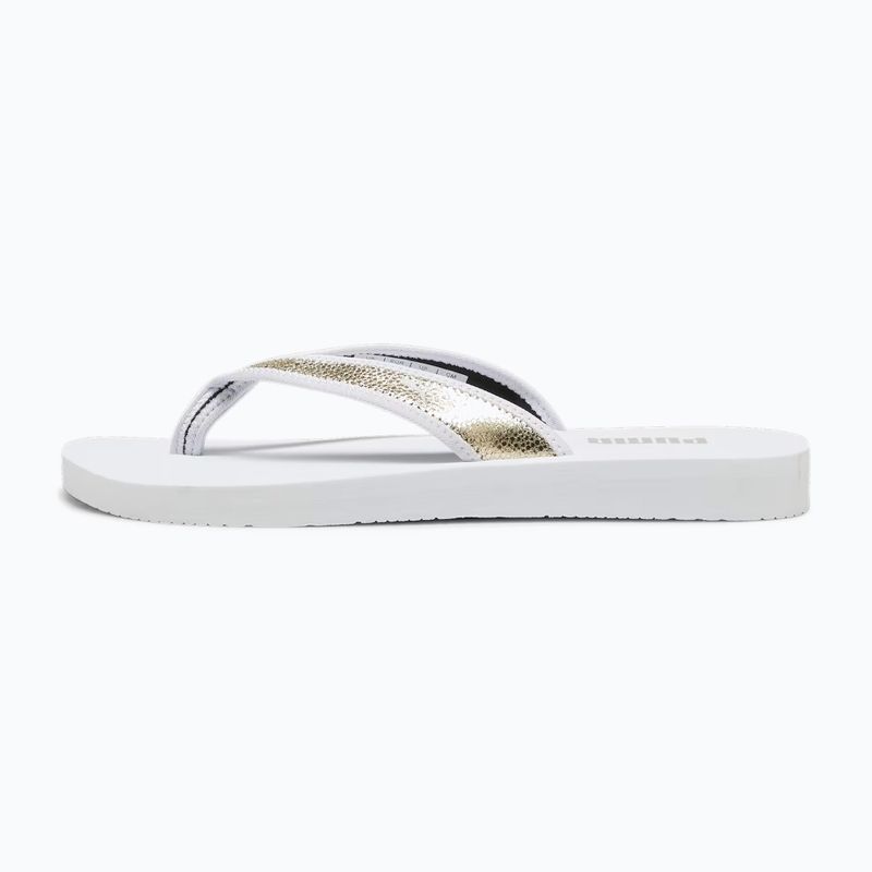 Women's PUMA Sandy Flip Metallic Shine flip flops puma white/puma gold