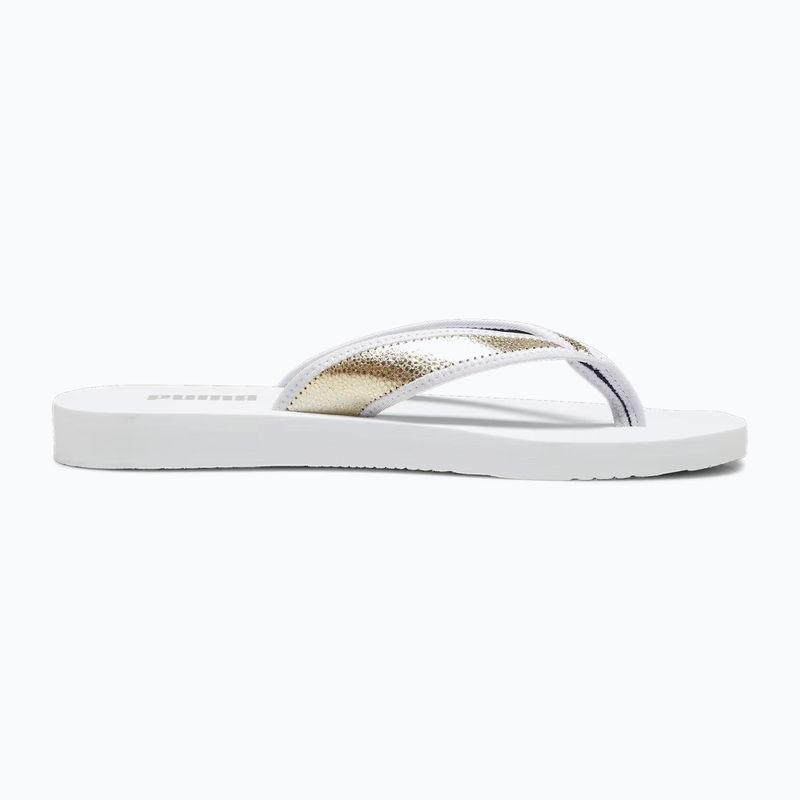 Women's PUMA Sandy Flip Metallic Shine flip flops puma white/puma gold 2