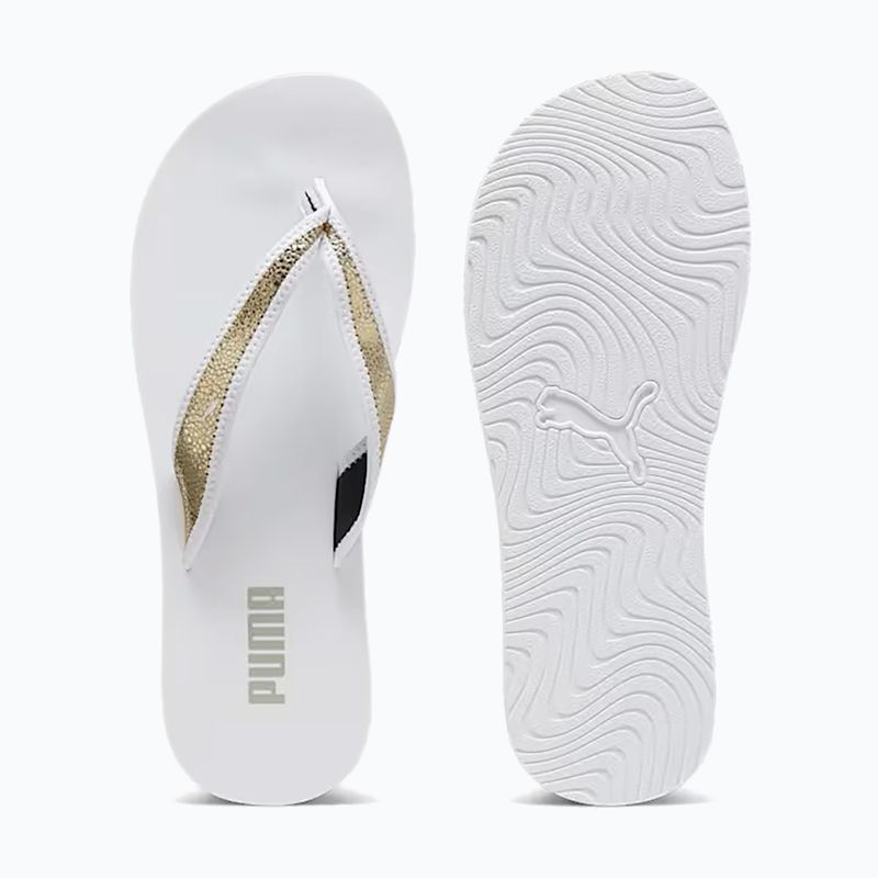 Women's PUMA Sandy Flip Metallic Shine flip flops puma white/puma gold 5