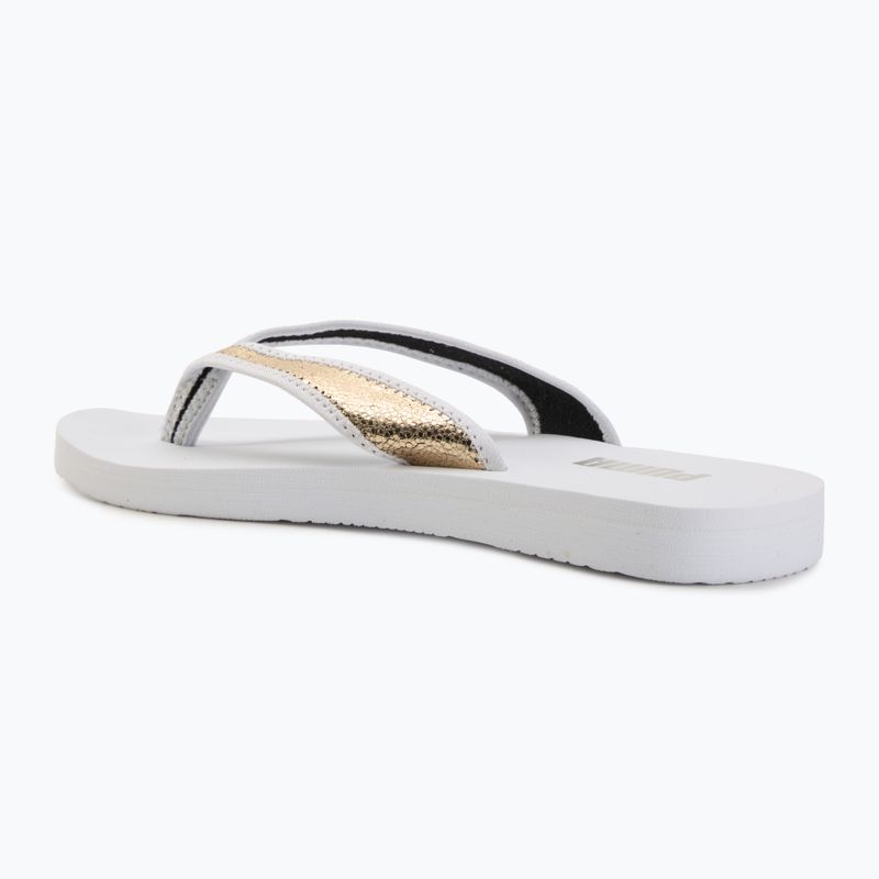 Women's PUMA Sandy Flip Metallic Shine flip flops puma white/puma gold 3
