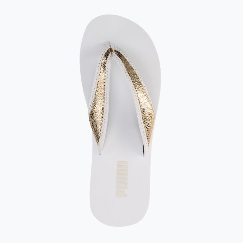 Women's PUMA Sandy Flip Metallic Shine flip flops puma white/puma gold 5