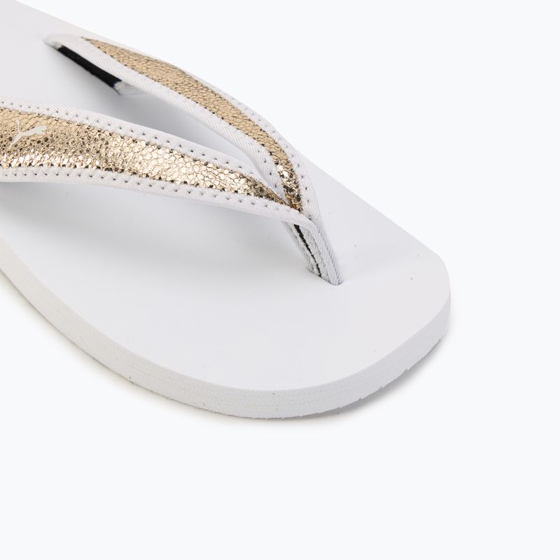Women's PUMA Sandy Flip Metallic Shine flip flops puma white/puma gold 7