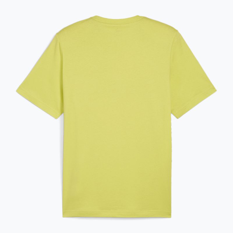 Men's PUMA Es Logo Tee (S) lime sheen T-shirt 2