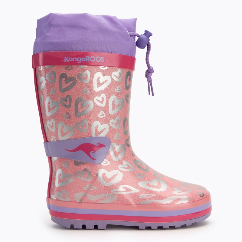 KangaROOS K-Rain lavender / metallic heart children's wellingtons 2