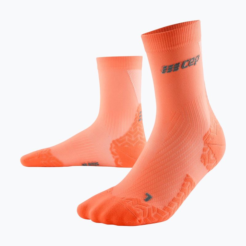 CEP Women's Compression Socks Ultralight Mid Cut coral/cream 2