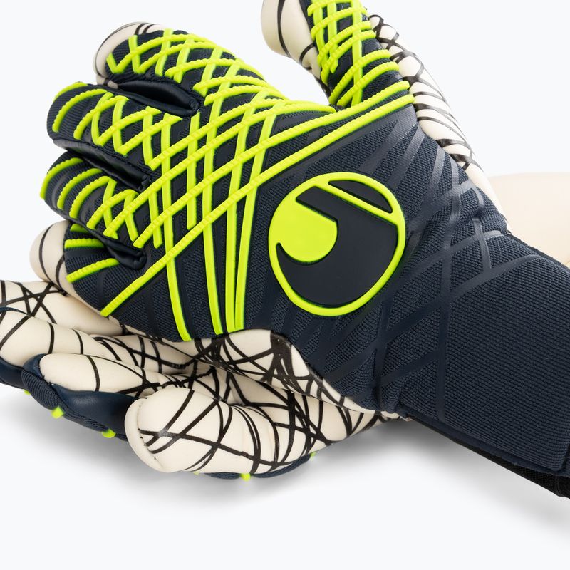 Uhlsport Prediction Ultragrip HN goalkeeper gloves navy/white/fluo yellow 3