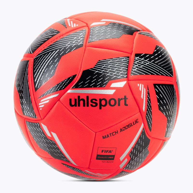 Football uhlsport Match Addglue fluo red/navy/silver size 5