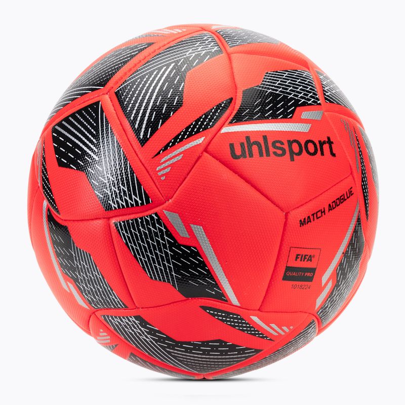 Football uhlsport Match Addglue fluo red/navy/silver size 5 2
