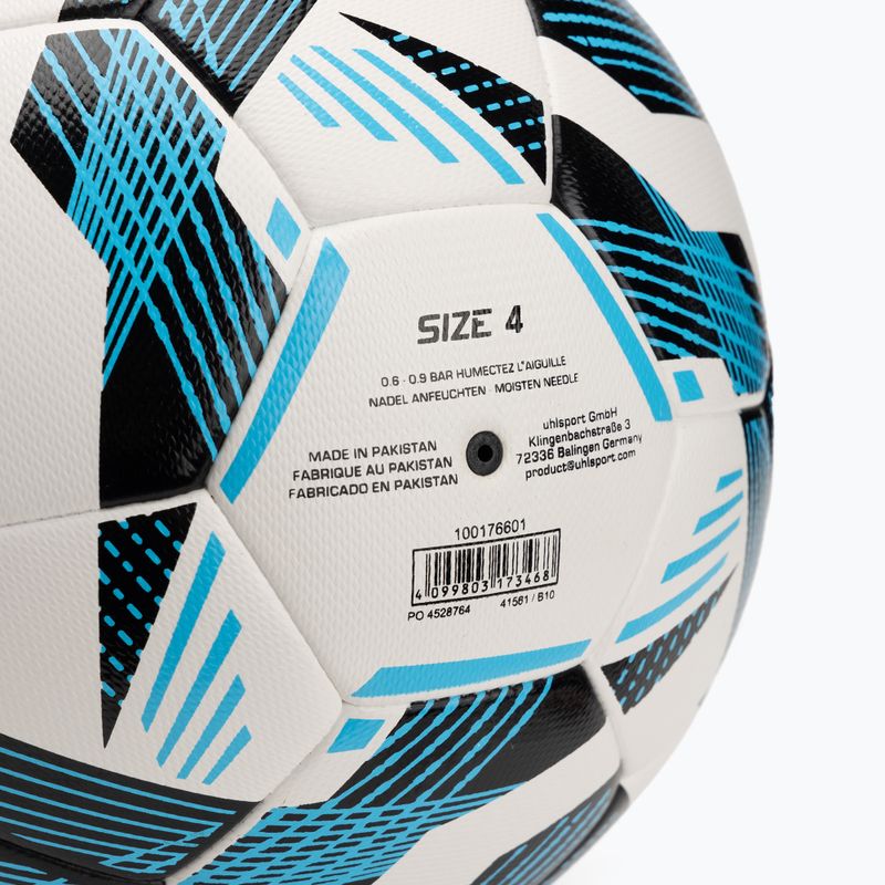 Uhlsport Fairtrade Top Training Addglue football white/black/fluo blue size 4 4