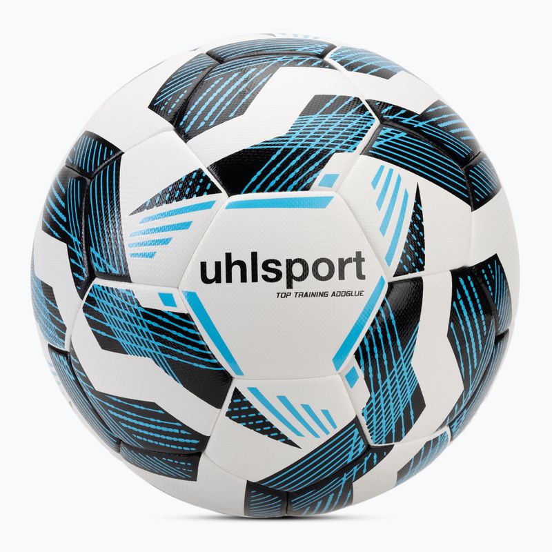 Uhlsport Fairtrade Top Training Addglue football white/black/fluo blue size 5