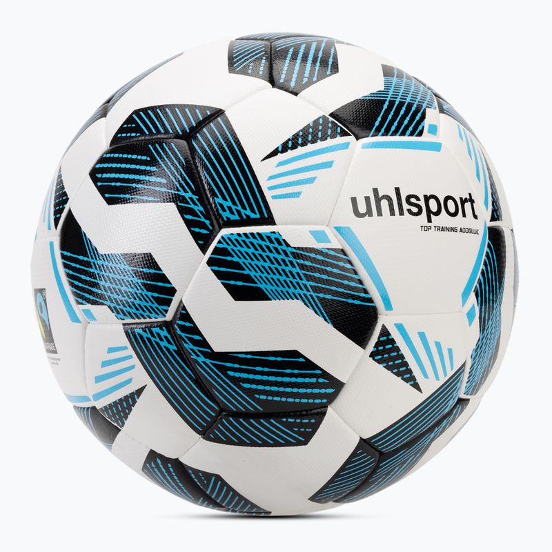 Uhlsport Fairtrade Top Training Addglue football white/black/fluo blue size 5 2