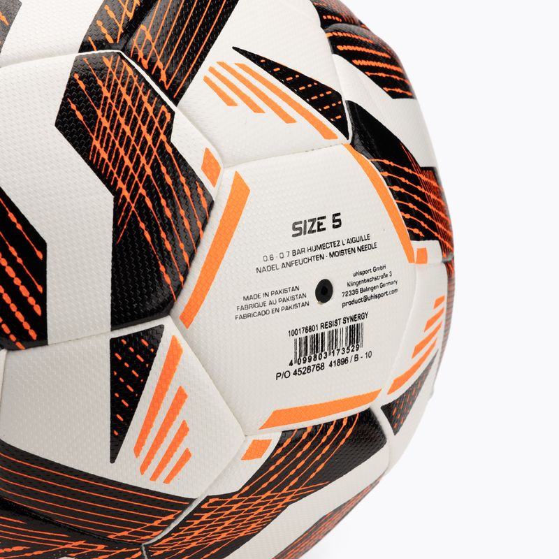 Uhlsport Resist Synergy football white/black/fluo orange size 5 4