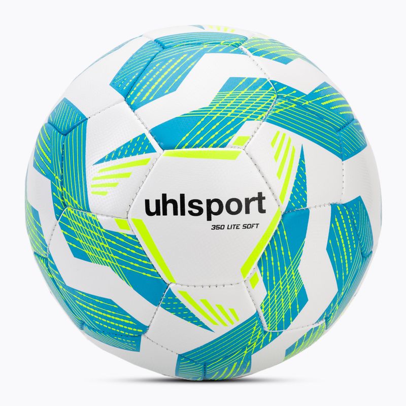Football uhlsport Lite Soft 350 white/light blue/fluo yellow size 4