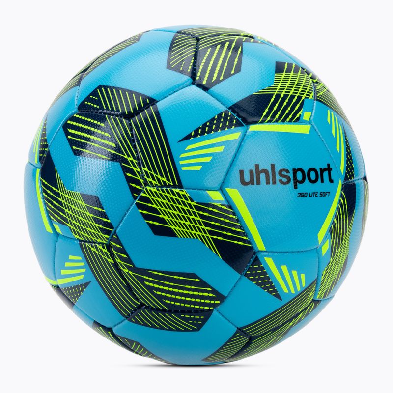 Football uhlsport Lite Soft 350 light blue/navy/fluo green size 4 2
