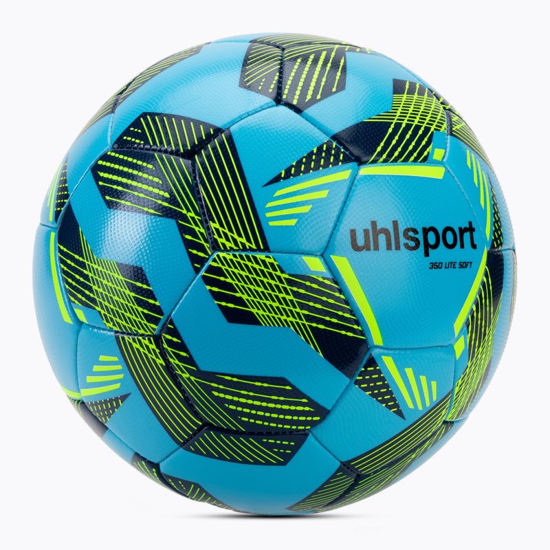 Football uhlsport Lite Soft 350 light blue/navy/neo yellow size 5 2