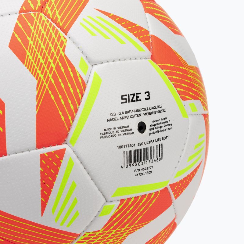 Football uhlsport Ultra Lite Soft 290 white/fluo orange/fluo yellow size 3 3