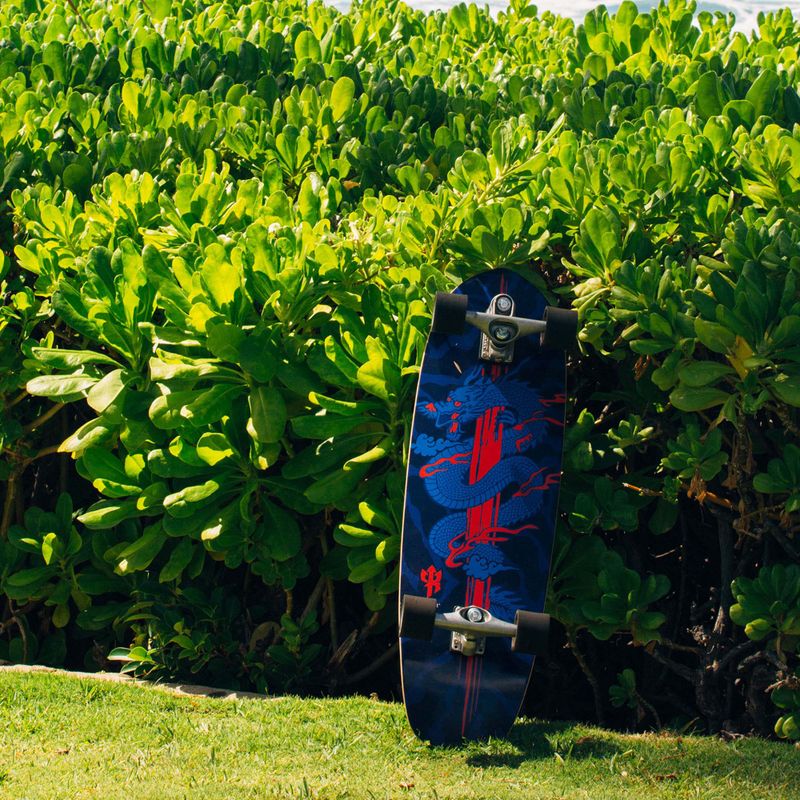 Surfskate skateboard Carver C7 Raw 34" Kai Dragon 2022 Complete blue and red C1013011143 10