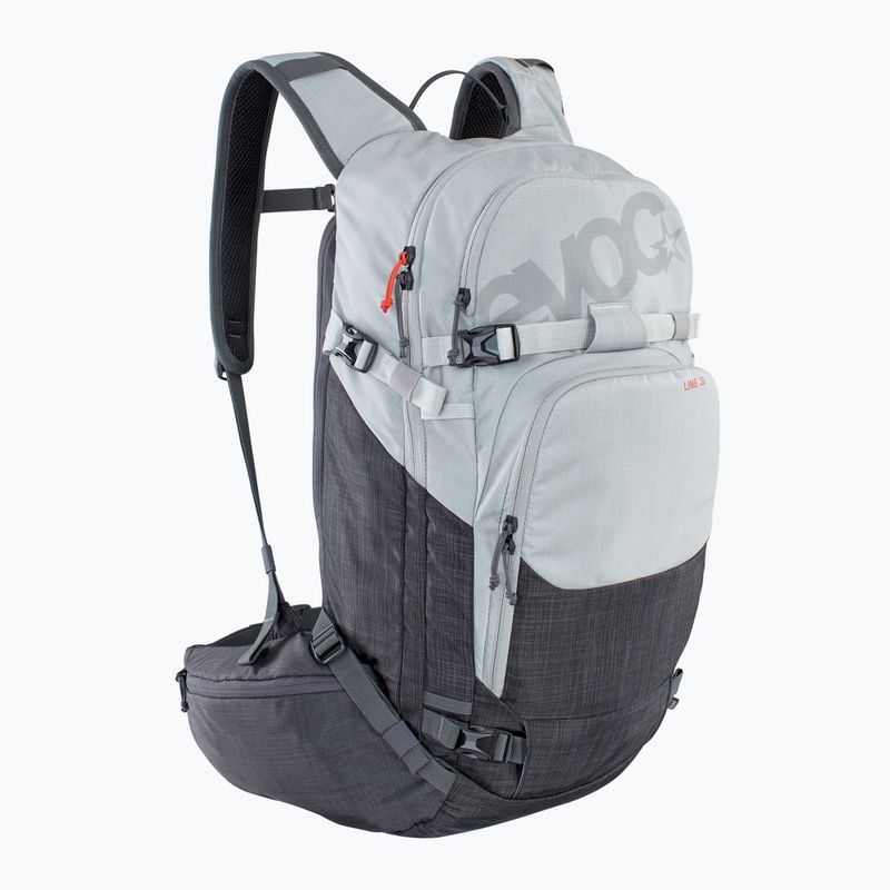 EVOC Line 30 silver/heather carbon grey ski backpack