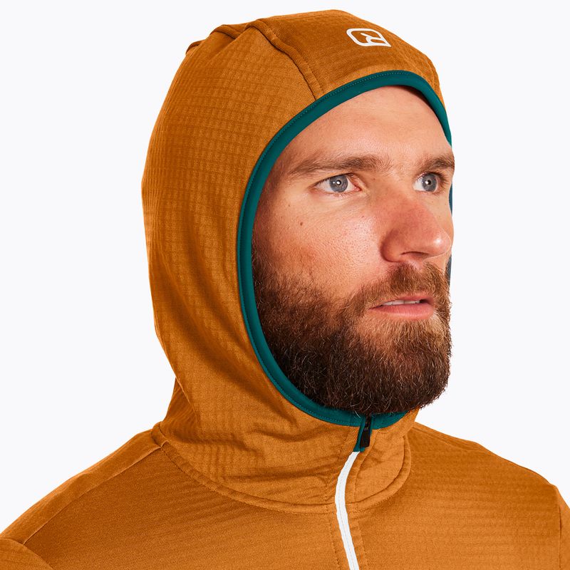 Men's trekking sweatshirt Ortovox Fleece Grid Hoody brown 87211 4