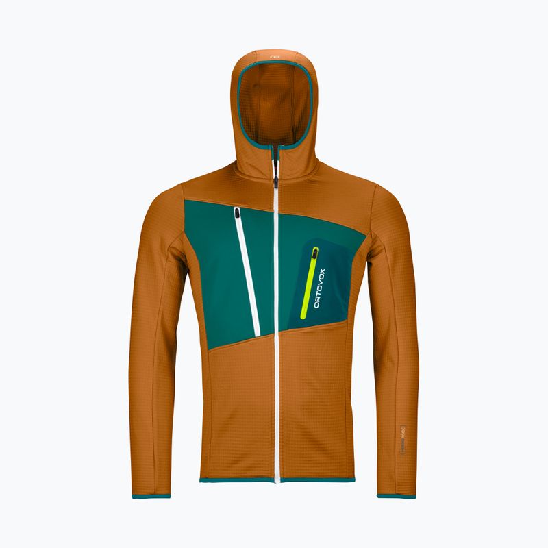 Men's trekking sweatshirt Ortovox Fleece Grid Hoody brown 87211 9