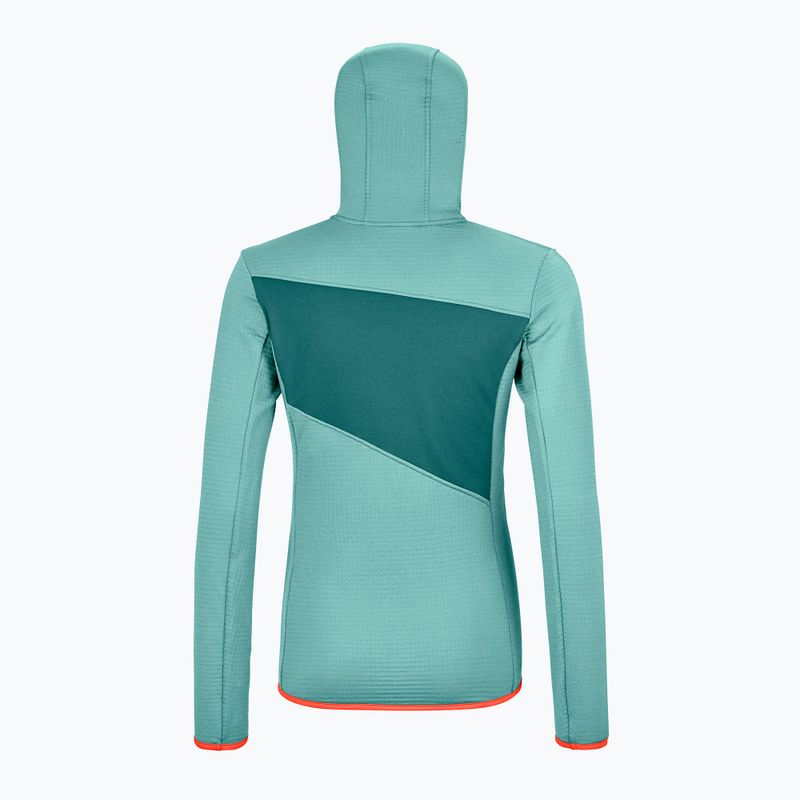 Women's ORTOVOX Fleece Grid Hoody Turquoise 8720100036 2