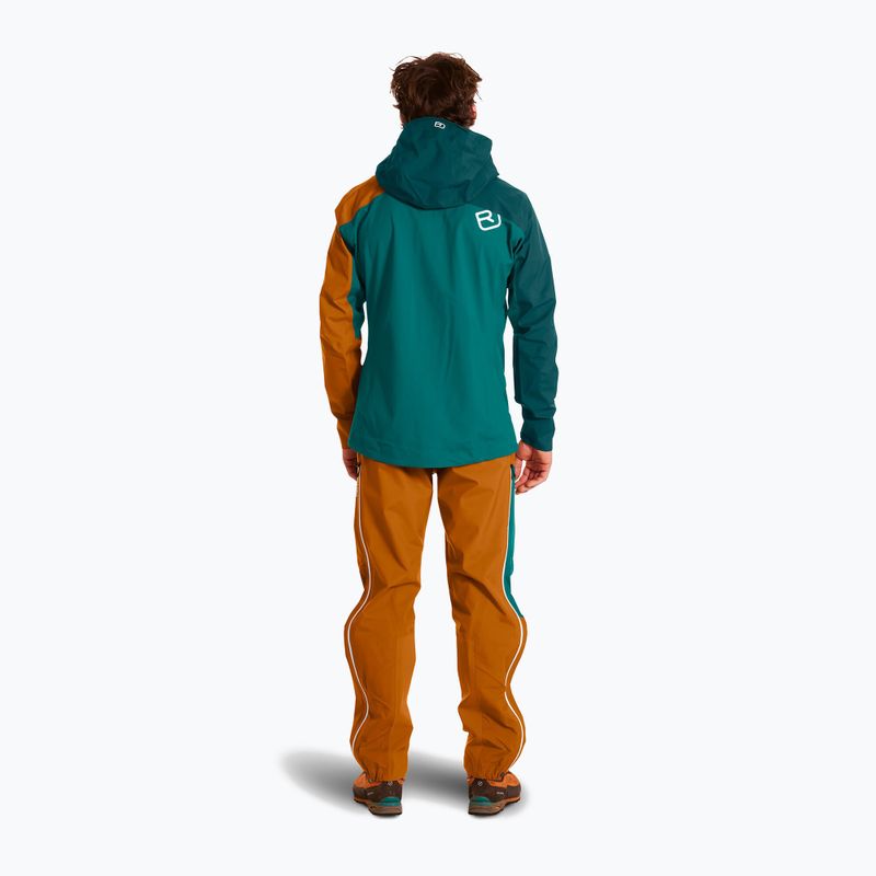 Men's ORTOVOX Westalpen 3L Light rain jacket green 7025200026 3