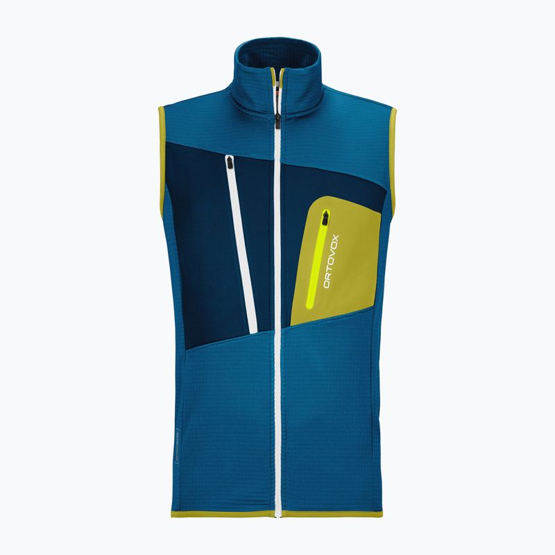 Men's ORTOVOX Fleece Grid Vest heritage blue