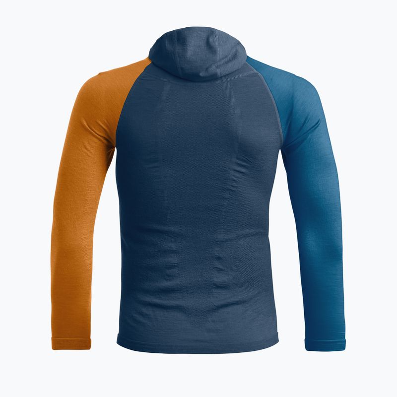 Men's ORTOVOX 120 Comp Light Thermal Longsleeve Hoody petrol blue 2