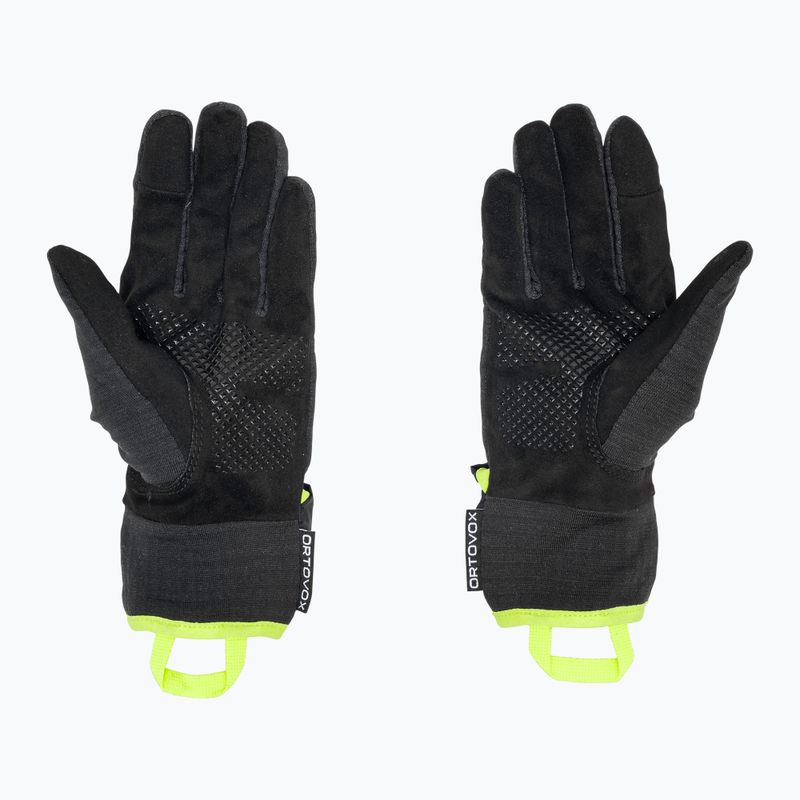 Men's skydiving gloves ORTOVOX Fleece Grid Cover black raven 2