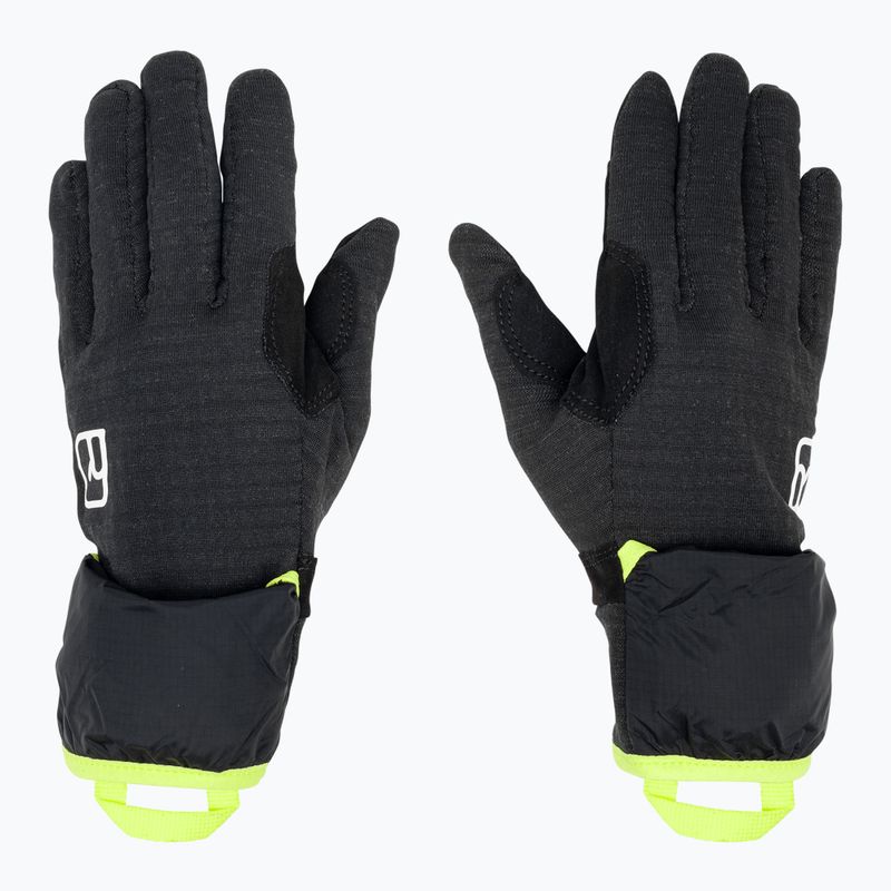 Men's skydiving gloves ORTOVOX Fleece Grid Cover black raven 3