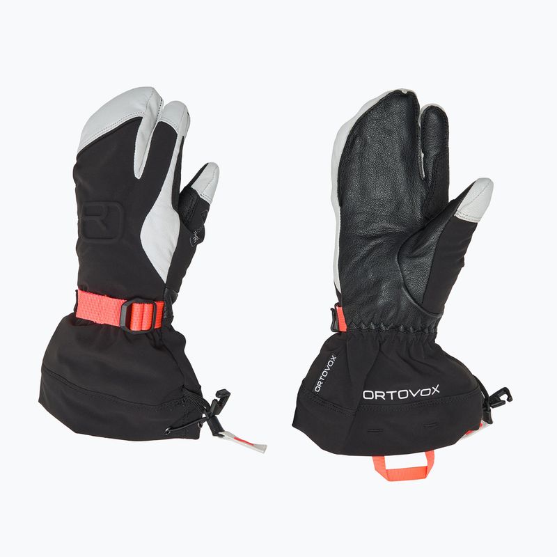 Women's ski gloves ORTOVOX Merino Freeride 3 Finger black raven