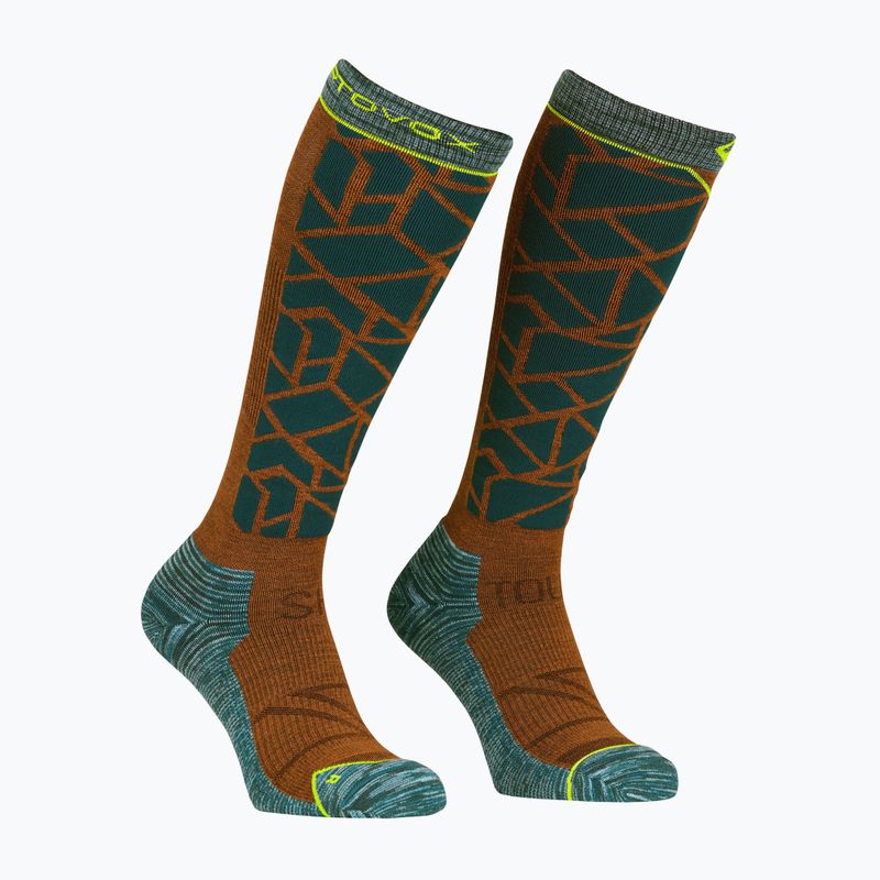 Men's skydiving socks ORTOVOX Ski Tour Comp Long dark paciﬁc