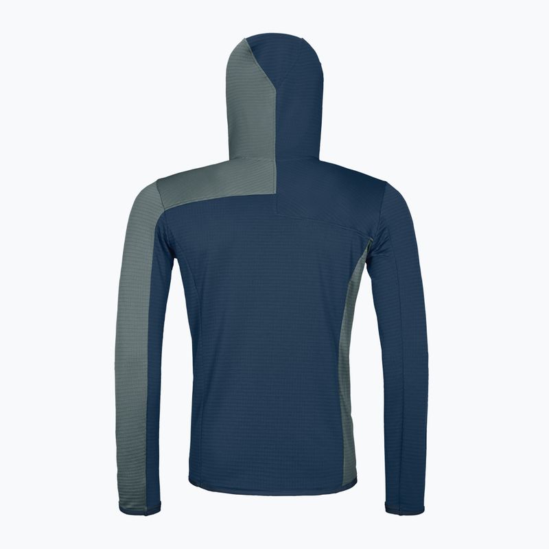Men's ORTOVOX Fleece Light Grid Hooded deep ocean sweatshirt 8