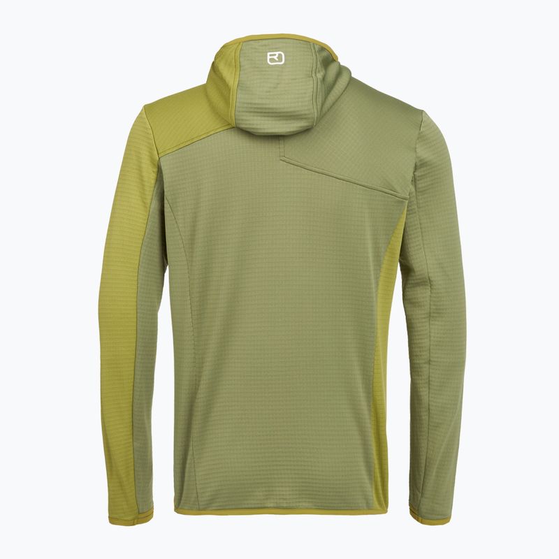 Men's ORTOVOX Fleece Light Grid Hooded wild herbs sweatshirt 2